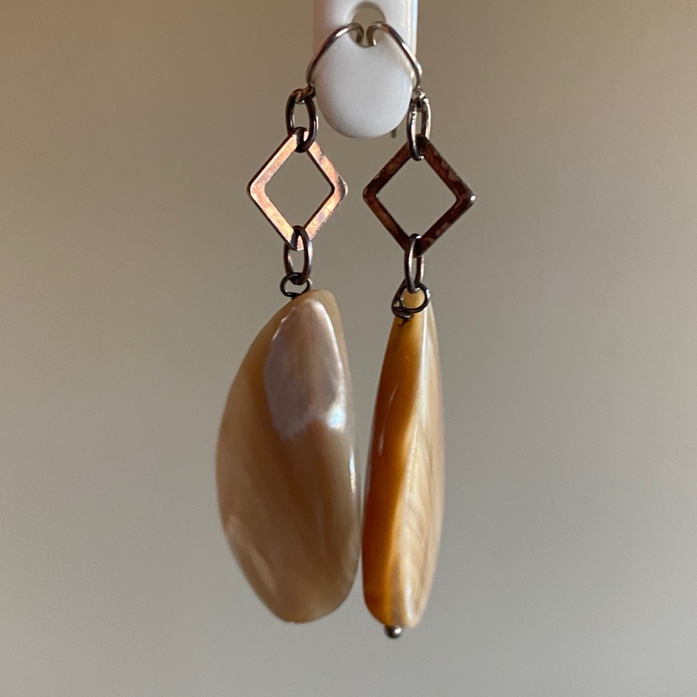 Mother of Pearl Teardrop Earrings | 925 Sterling Silver | Dangle Drop - Picture 9 of 10